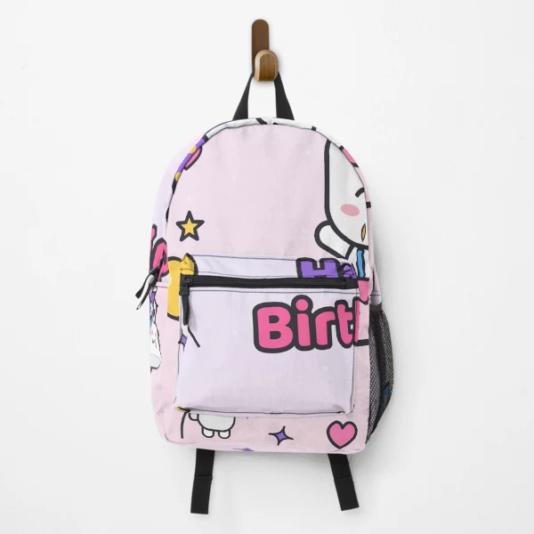 Happy Birthday - Cute Party Marshmallow Pip with Cake and Balloons — Backpack by BiMood