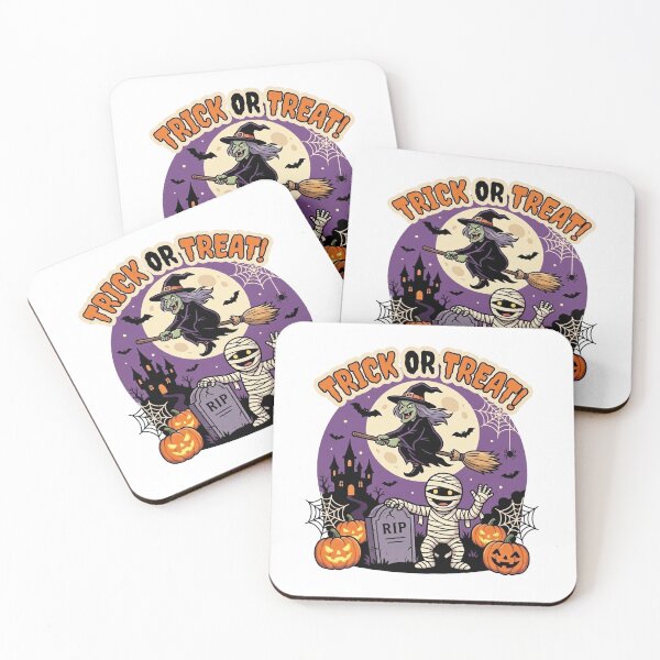 Item preview, Classic Cartoon Halloween Sticker – Flying Witch and Haunted Castle designed and sold by Print-wala.