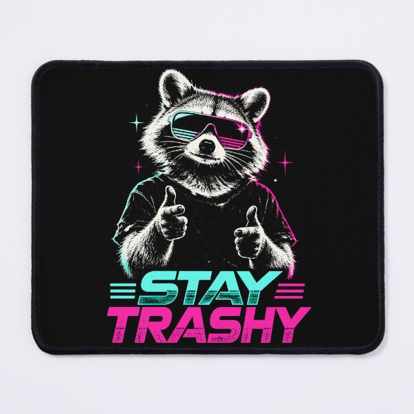 Item preview, Synthwave Raccoon Stay Trashy Retro Art designed and sold by MagicTheDog.