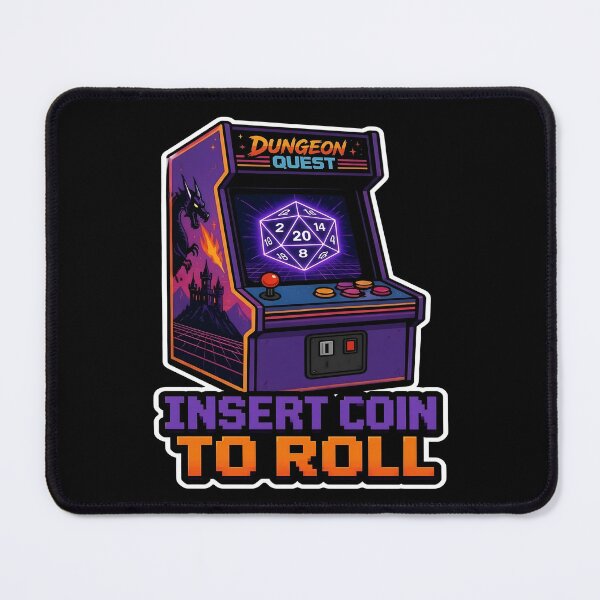 Item preview, Insert Coin To Roll Funny Retro Arcade D20 Dice designed and sold by PozivoPlus.