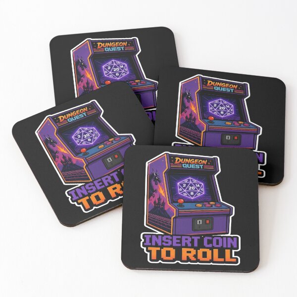 Item preview, Insert Coin To Roll Funny Retro Arcade D20 Dice designed and sold by PozivoPlus.