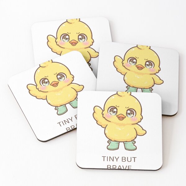 Item preview, Popo the Yellow Duckling in Mint Rain Boots — Tiny But Brave, Kawaii Duck designed and sold by tomynator.