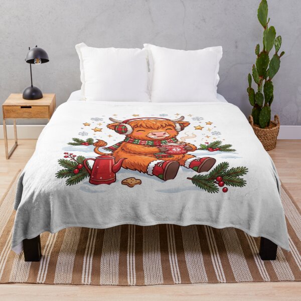 Item preview, Highland Cow Christmas Winter Hot Drink Art designed and sold by DariaOltes.