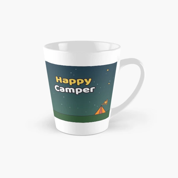 Happy Camper - Cute Marshmallow Pip Roasting by the Campfire — Classic Mug by BiMood