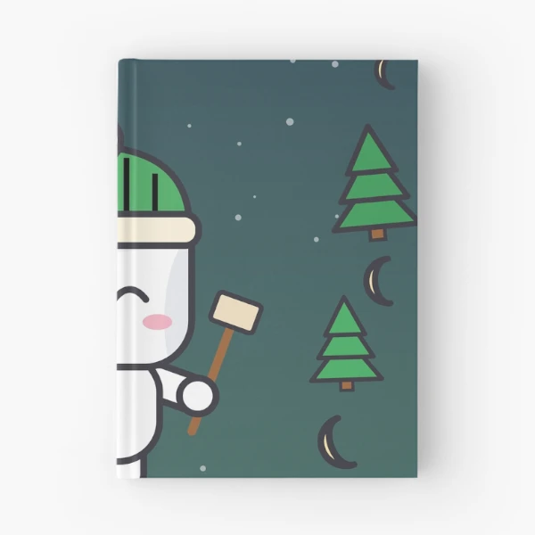 Happy Camper - Cute Marshmallow Pip Roasting by the Campfire — Spiral Notebook by BiMood