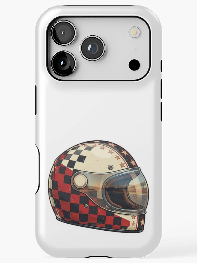 Thumbnail 1 of 4, iPhone Case, Retro Racing Helmet Sticker designed and sold by Stylestickers55.
