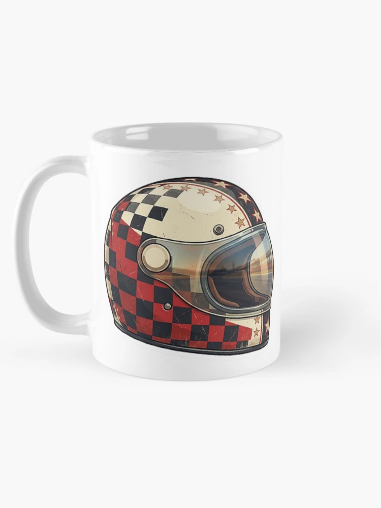 Thumbnail 5 of 6, Coffee Mug, Retro Racing Helmet Sticker designed and sold by Stylestickers55.