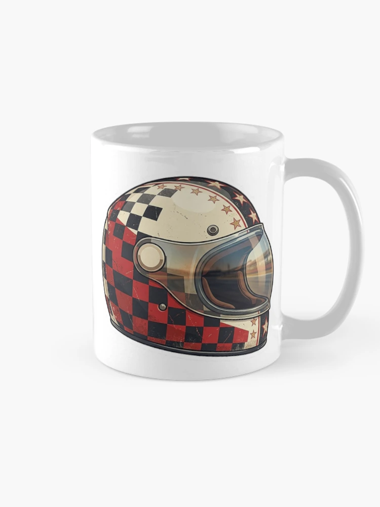 Thumbnail 3 of 6, Coffee Mug, Retro Racing Helmet Sticker designed and sold by Stylestickers55.
