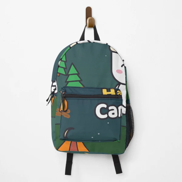 Happy Camper - Cute Marshmallow Pip Roasting by the Campfire — Backpack by BiMood