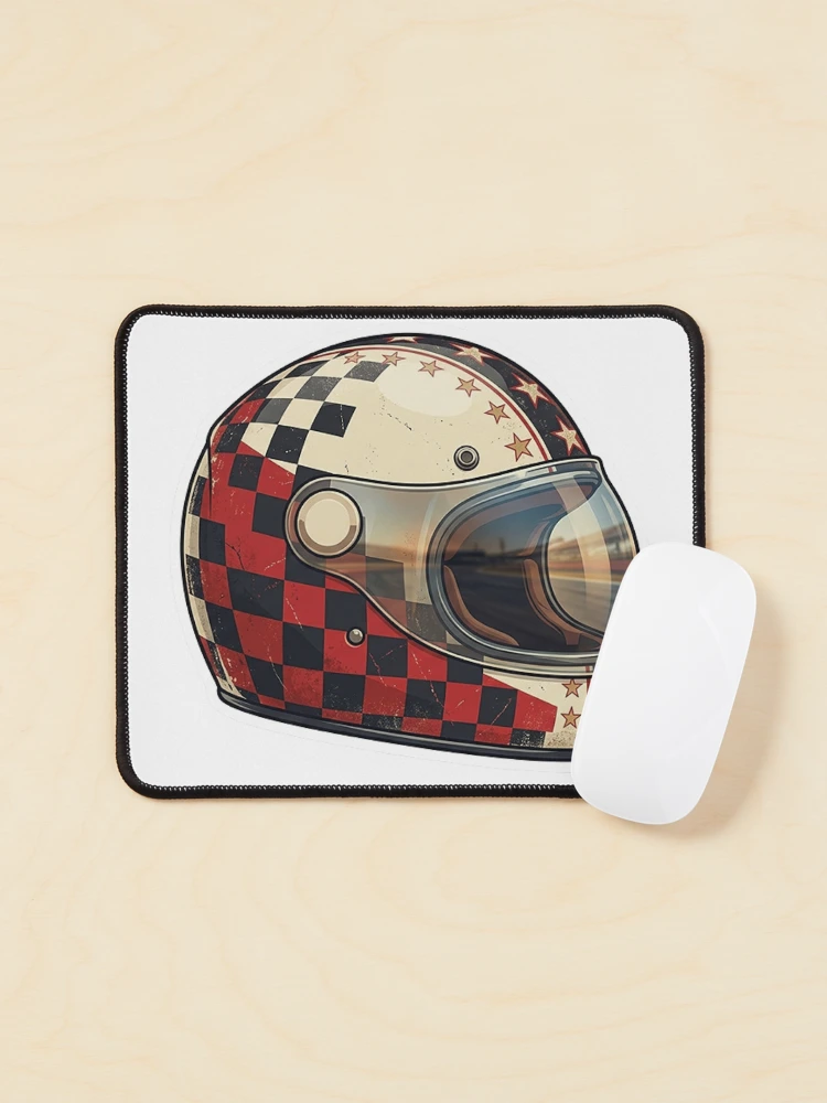 Thumbnail 1 of 5, Mouse Pad, Retro Racing Helmet Sticker designed and sold by Stylestickers55.