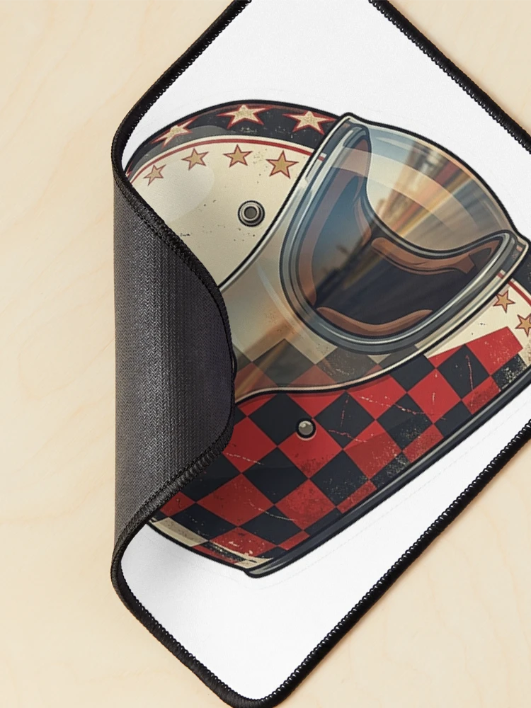 Thumbnail 2 of 5, Mouse Pad, Retro Racing Helmet Sticker designed and sold by Stylestickers55.
