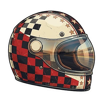 Artwork thumbnail, Retro Racing Helmet Sticker by Stylestickers55