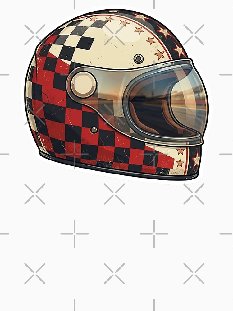 Thumbnail 4 of 4, Racerback Tank Top, Retro Racing Helmet Sticker designed and sold by Stylestickers55.