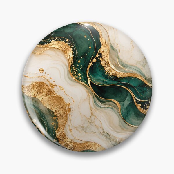Item preview, Emerald Green and Gold Marble – Luxury Abstract Fluid Art designed and sold by Sania Wazir Studio.