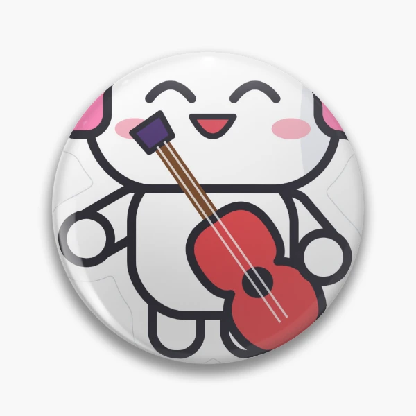 Good Vibes Only - Cute Music Lover Marshmallow Pip with Guitar — Pin by BiMood