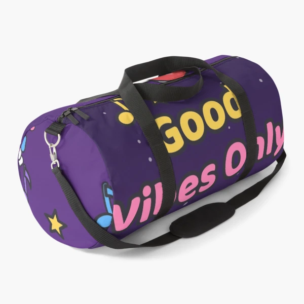 Good Vibes Only - Cute Music Lover Marshmallow Pip with Guitar — Duffle Bag by BiMood