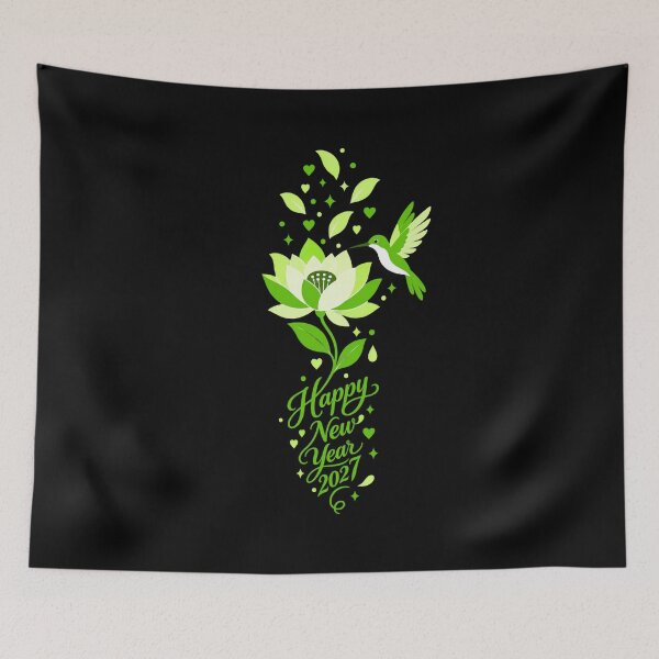 Item preview, Happy New Year 2027 Floral Quote Elegant Botanical Design designed and sold by FuzionRaptor.