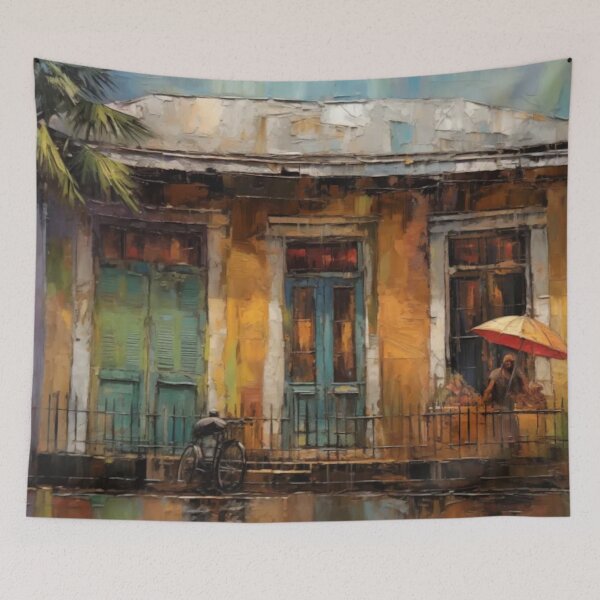 Item preview, Rainy New Orleans French Quarter – Impressionist Louisiana Street Art designed and sold by GSizzle1.