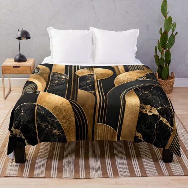 Item preview, Black and Gold Art Deco – Luxury Geometric Marble Abstract designed and sold by Sania Wazir Studio.