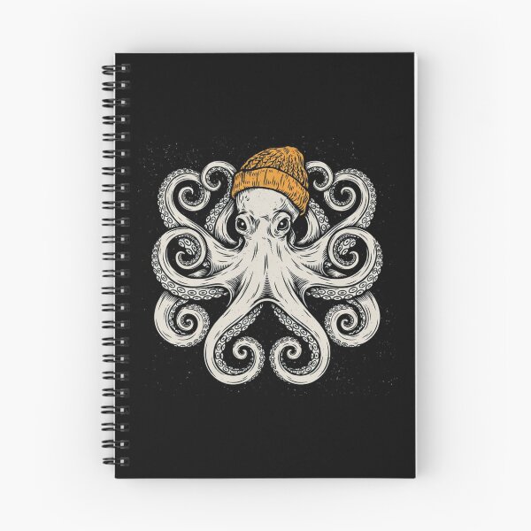 Item preview, Winter Octopus Wearing Beanie Cute Ocean Animal Art designed and sold by Dabbing Turtle Designs.