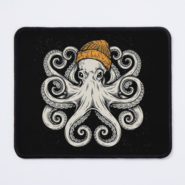 Item preview, Winter Octopus Wearing Beanie Cute Ocean Animal Art designed and sold by Dabbing Turtle Designs.