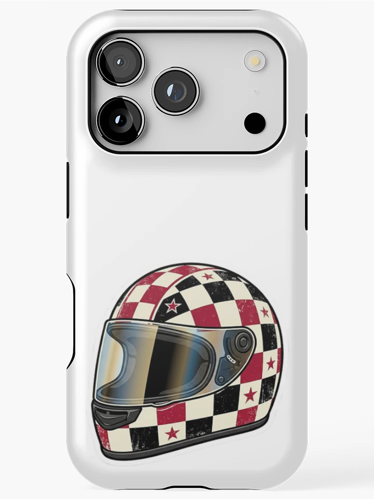 Thumbnail 1 of 4, iPhone Case, Retro Racing Helmet Sticker designed and sold by Stylestickers55.