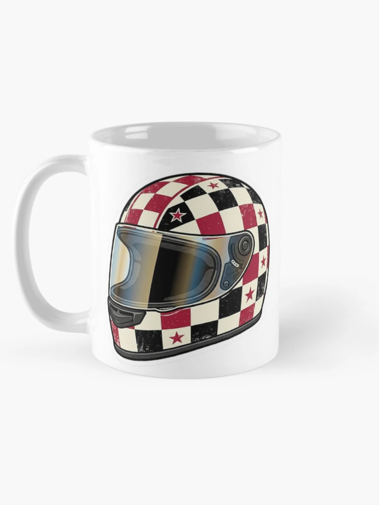 Thumbnail 5 of 6, Coffee Mug, Retro Racing Helmet Sticker designed and sold by Stylestickers55.