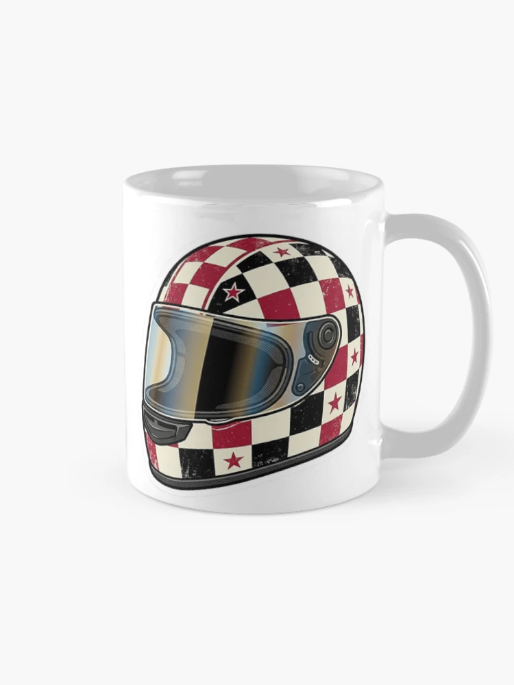 Thumbnail 3 of 6, Coffee Mug, Retro Racing Helmet Sticker designed and sold by Stylestickers55.