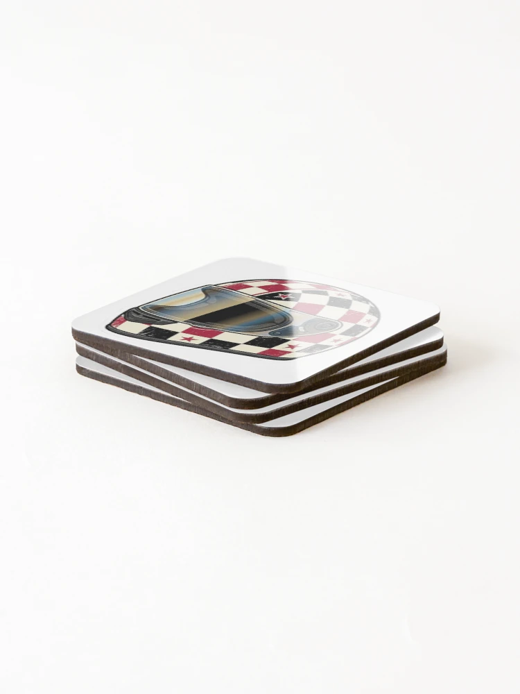 Thumbnail 4 of 5, Coasters (Set of 4), Retro Racing Helmet Sticker designed and sold by Stylestickers55.