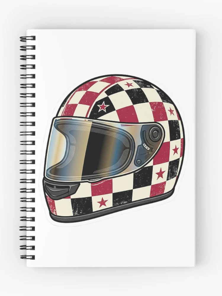 Thumbnail 1 of 3, Journal, Retro Racing Helmet Sticker designed and sold by Stylestickers55.
