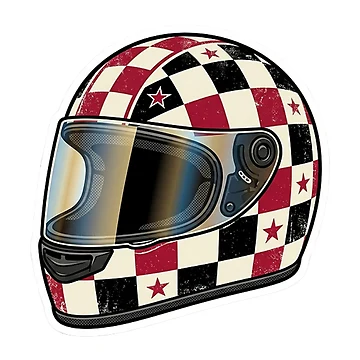 Artwork thumbnail, Retro Racing Helmet Sticker by Stylestickers55