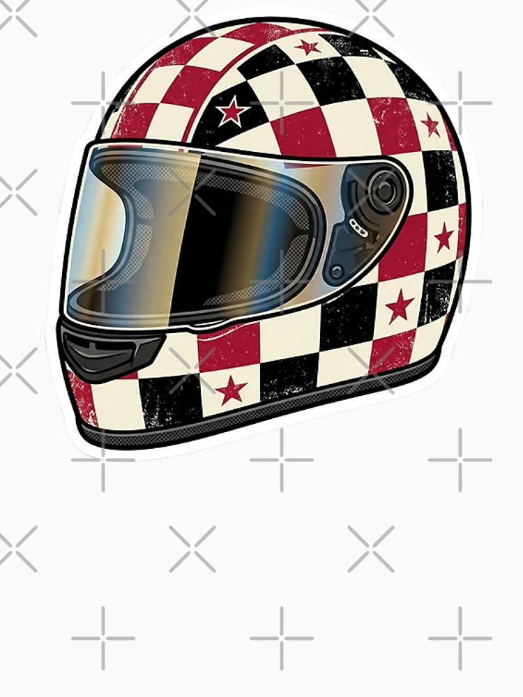 Thumbnail 4 of 4, Racerback Tank Top, Retro Racing Helmet Sticker designed and sold by Stylestickers55.