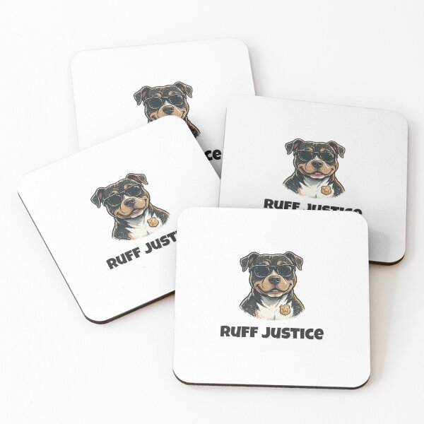 Item preview, Ruff Justice Funny Pitbull Police Design designed and sold by Wild Shades.