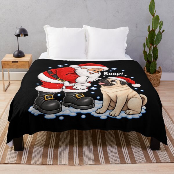 Item preview, Funny Pug Dog Santa Boop Merry Chirstmas Mom Dad designed and sold by rafaeltto.