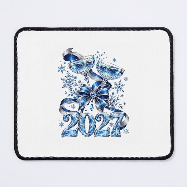 Item preview, Happy New Year 2027 Blue Silver Drink Festive Party Design designed and sold by FuzionRaptor.