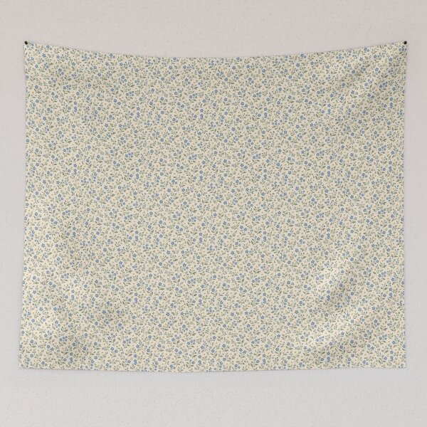 Item preview, Blue Wildflower Botanical Pattern in Sage and Cream designed and sold by victorsuarez.