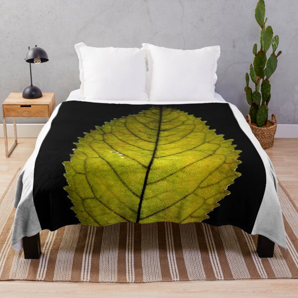 Item preview, Golden Autumn Leaf on Deep Black Background designed and sold by onubi.