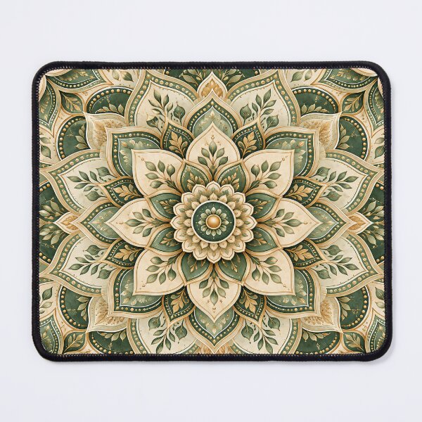 Item preview, Sage Green Gold Botanical Mandala – Elegant Floral Ornament designed and sold by Sania Wazir Studio.