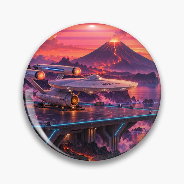 Item preview, USS Enterprise — Synthwave stopover on a planet of fire designed and sold by Pixel Sakura Gallery.