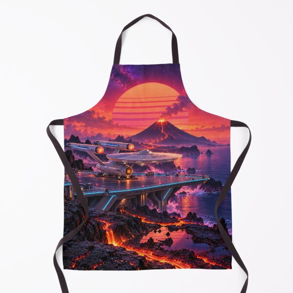 Item preview, USS Enterprise — Synthwave stopover on a planet of fire designed and sold by Pixel Sakura Gallery.
