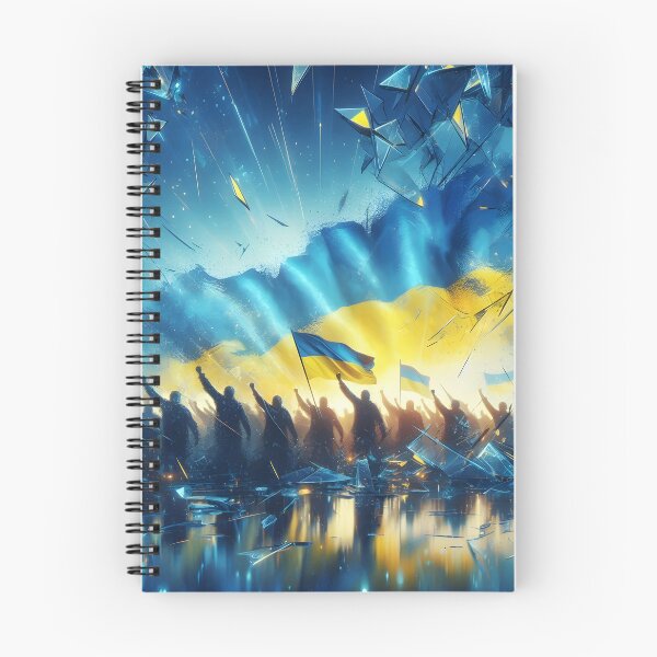Item preview, Crowd holding Ukrainian flags, shattered glass framing, blue and yellow hues, dynamic and evocative designed and sold by homydesign.
