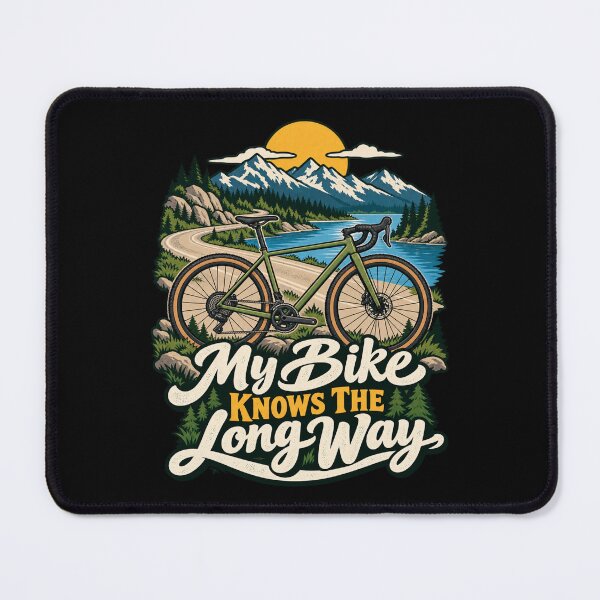Artikelvorschau, My Bike Knows The Long Way entworfen und verkauft von Good Mood Foundry.