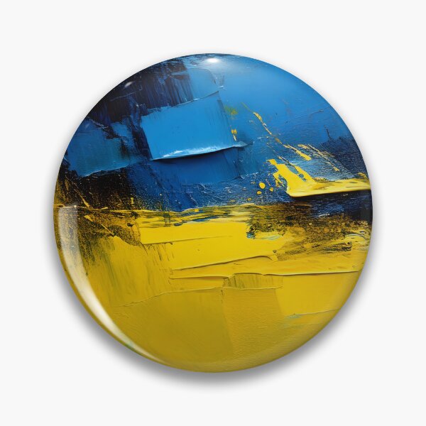 Item preview, Impasto strokes of blue and yellow paint create a textured, abstract composition with a sense of depth and movement designed and sold by homydesign.