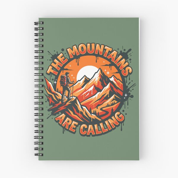 Item preview, The Mountains Are Calling Hiker Sunset Adventure Graphic designed and sold by MarCinu Art.