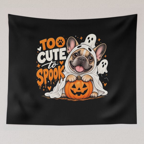 Item preview, Too Cute To Spook French Bulldog Halloween Pumpkin Ghost designed and sold by yoddel.
