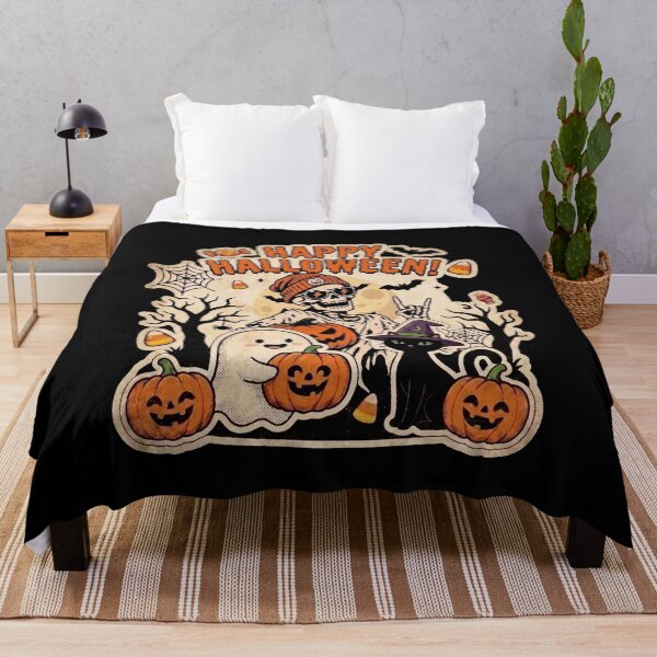 Item preview, Retro Happy Halloween Skeleton Graphic – Vintage Spooky Vibe Art designed and sold by Print-wala.
