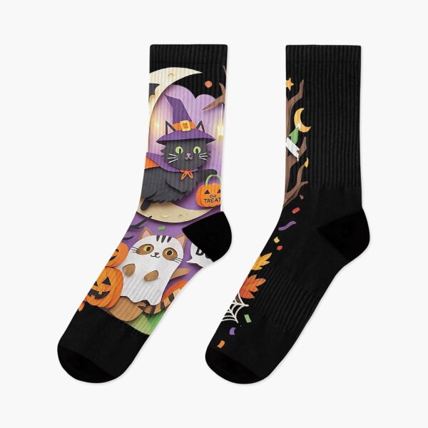 Item preview, Papercraft Flying Witch & Bat Kittens: Trick or Treat Halloween Night designed and sold by CuteKats.
