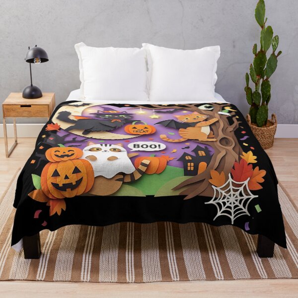 Item preview, Papercraft Flying Witch & Bat Kittens: Trick or Treat Halloween Night designed and sold by CuteKats.