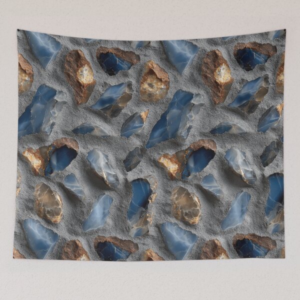 Item preview, Embedded Blue Flint Stones in Concrete Mortar designed and sold by Piotrek0001.