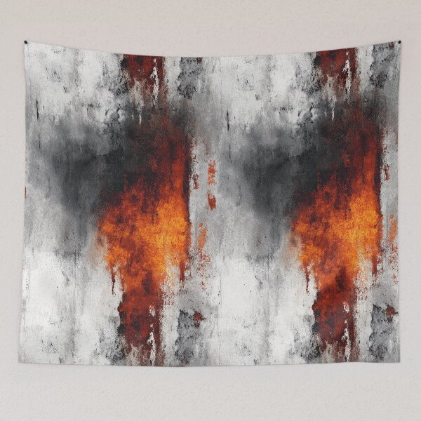 Item preview, Charcoal Wall with Glowing Amber Rust Hearth designed and sold by Piotrek0001.